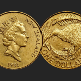 which bird is featured on New Zealand’s one dollar coin?