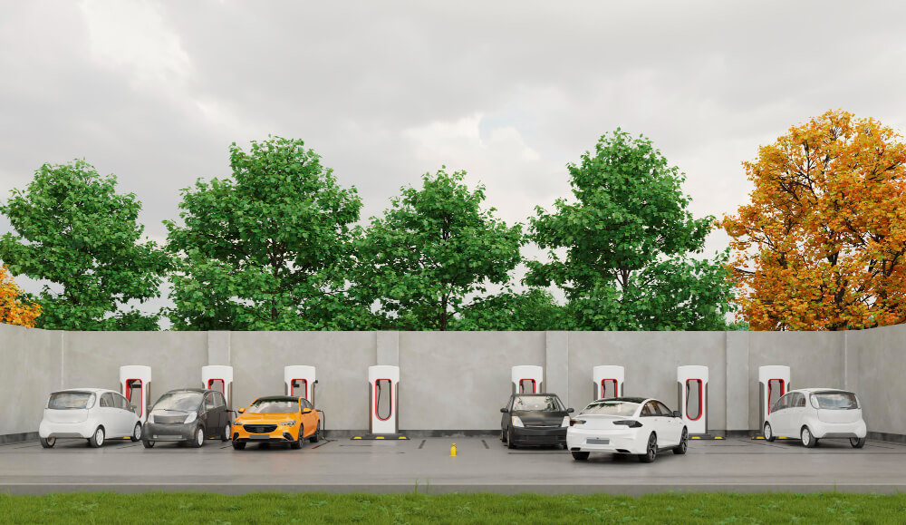 electric-cars-parking-lot-charging